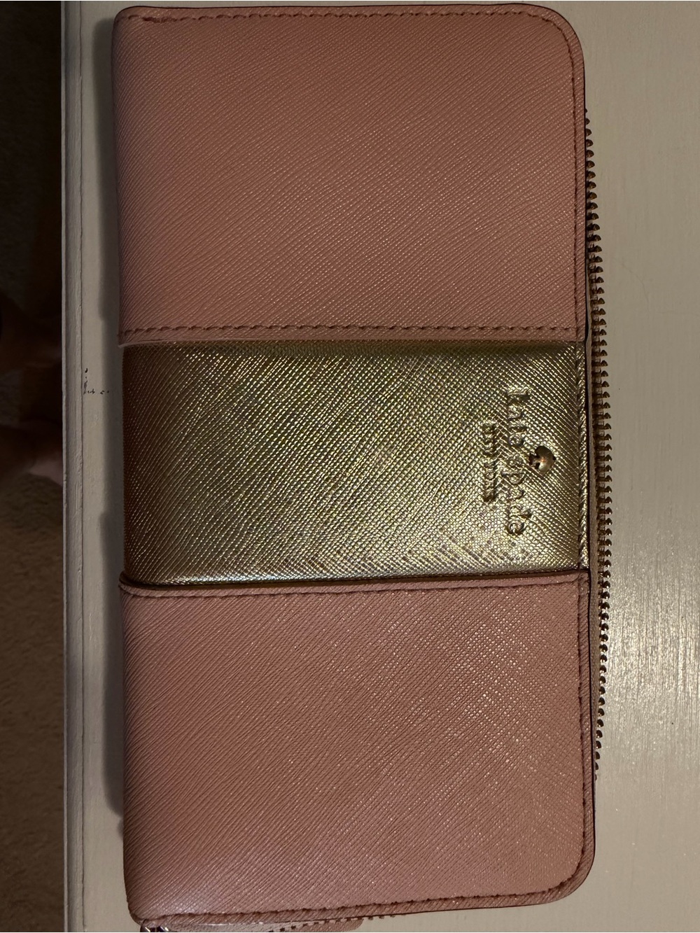 kate spade Blush Pink Wallet with Gold Accent